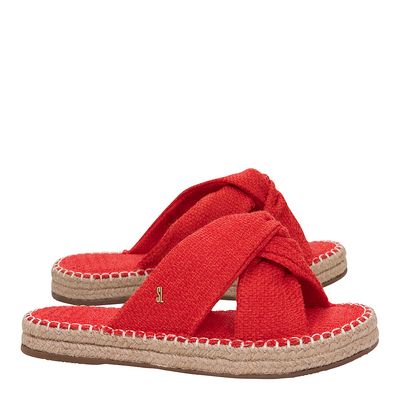 Espadrille Tecido Tramado Vermelho