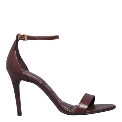 Sandália Milano Marrom Dark Salto Alto