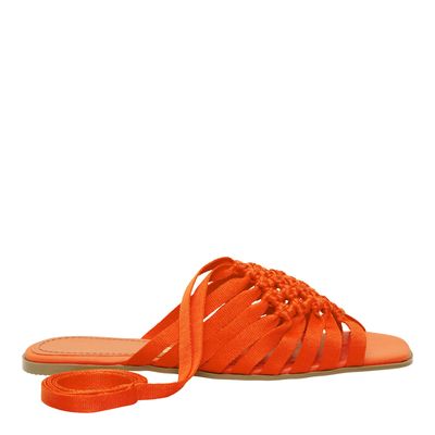 Rasteira Tricot Laranja