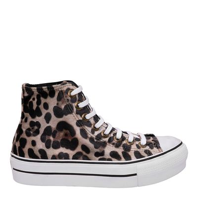 Tênis Cano Alto Tecido Animal Print