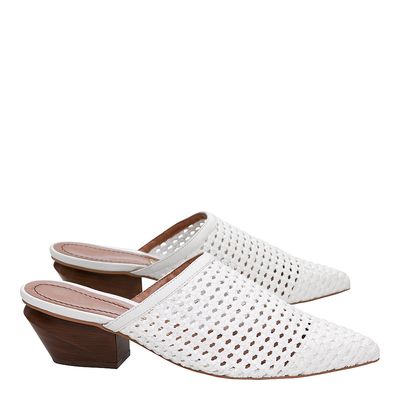 Mule Tressê Vazado Branco