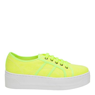 Tênis Detalhes Amarelo Neon