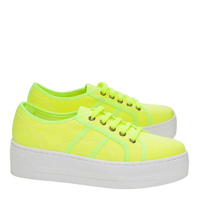 Tênis Detalhes Amarelo Neon