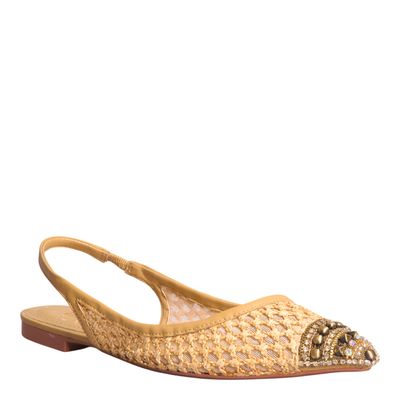 Sapatilha Slingback Napa Bico Fino Bege
