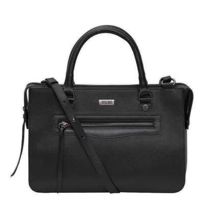 Bolsa Couro Floater Média Preta