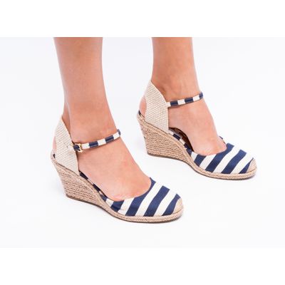 espadrille Listrada Branco e Azul