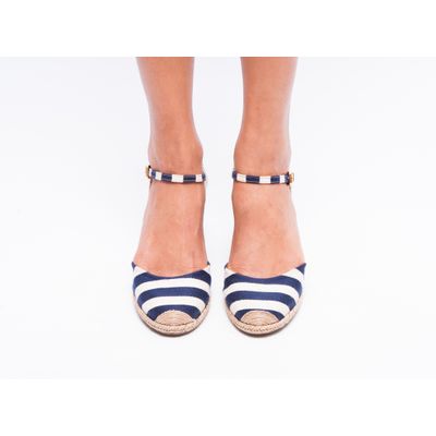 espadrille Listrada Branco e Azul