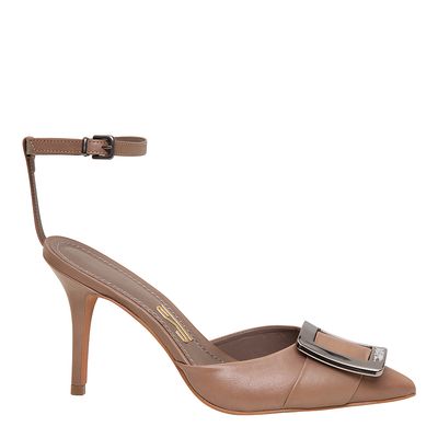 Scarpin Fivela Confort Bege