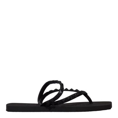 Chinelo Borracha Bico Quadrado Preto