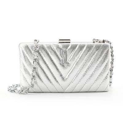Clutch Pequena Corrente Prata