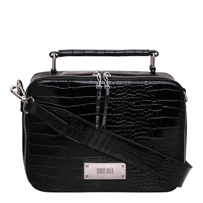 Bolsa Maleta Média Croco Preto