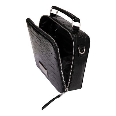 Bolsa Maleta Média Croco Preto