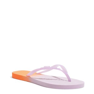 Chinelo Flip Flop Bicolor Lilás e Laranja