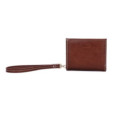 Carteira Rustica Marrom Alça De Mão