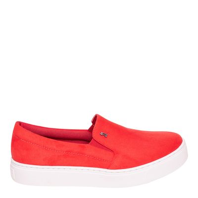 Tênis Slip On Acamurçado Vermelho