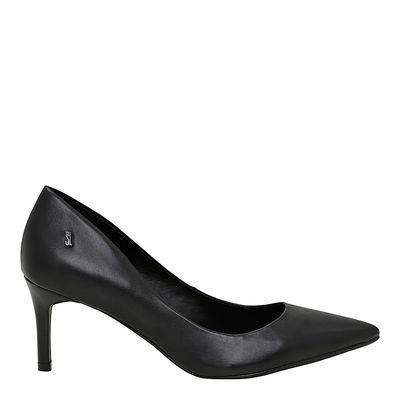 Scarpin Couro Pelica Soft Salto Médio Preto