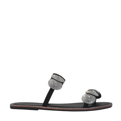 Rasteira Napa Soft Preta Brilho