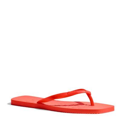Flip Flop Rosa Borracha Bico Quadrado