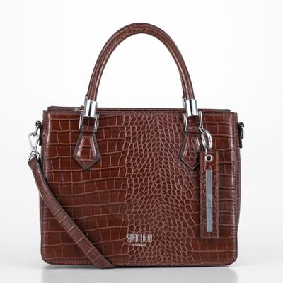 Bolsa Estruturada Croco Marrom