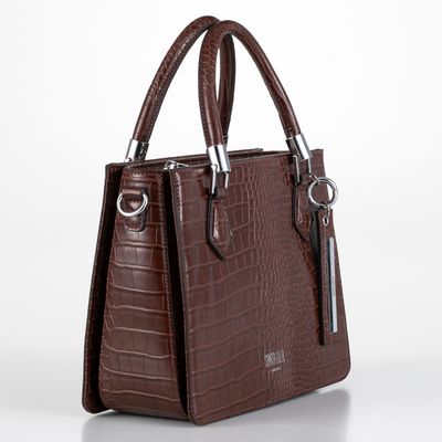 Bolsa Estruturada Croco Marrom