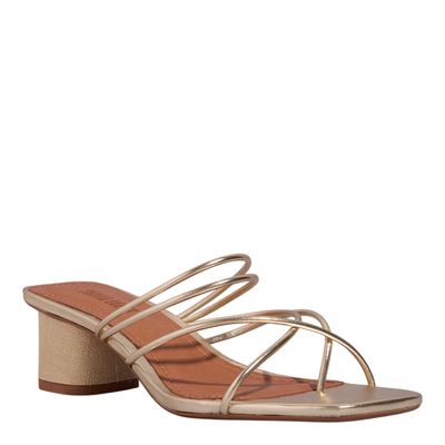 Mule Metalizado Dourado Salto Grosso
