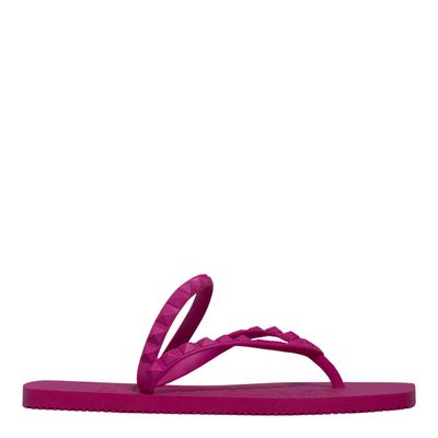Chinelo Borracha Bico Quadrado Rosa Pink