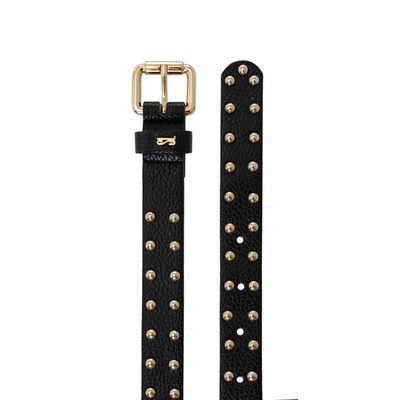 Cinto Croco Preto Sl Tachas Douradas