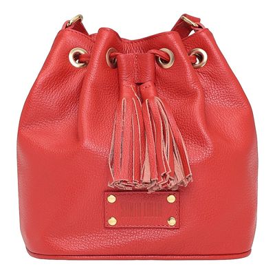 Bolsa Saco Couro Floater Média Laranja