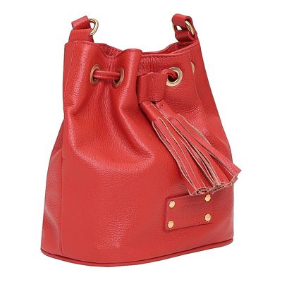 Bolsa Saco Couro Floater Média Laranja