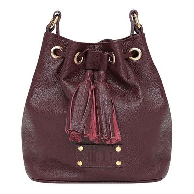 Bolsa Saco Couro Floater Média Vinho