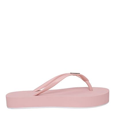 Flip Flop Emborrachada Sola Alta Rosa