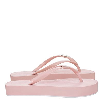 Flip Flop Emborrachada Sola Alta Rosa