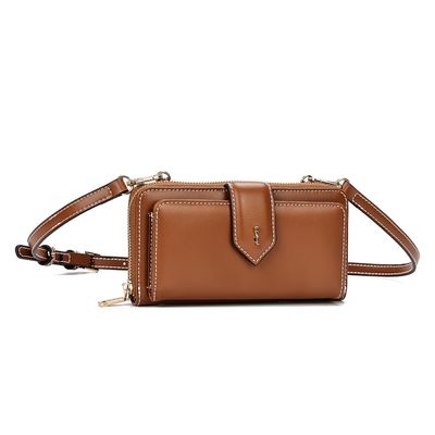 Bolsa Carteira Soft Lisa Transversal Marrom