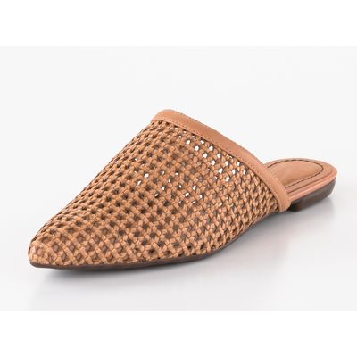 Mule Tresse Bico Fino Bege