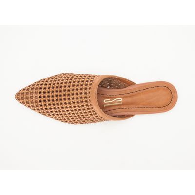 Mule Tresse Bico Fino Bege