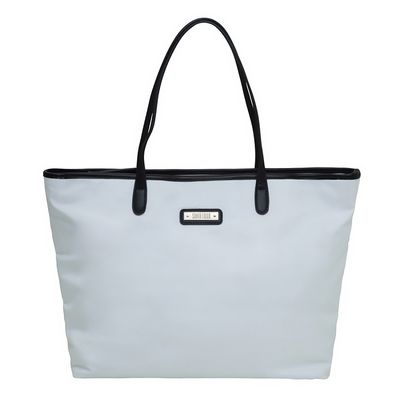 Bolsa Shopper Nylon Preto e Branco