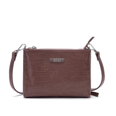 Bolsa Pequena Croco Marrom