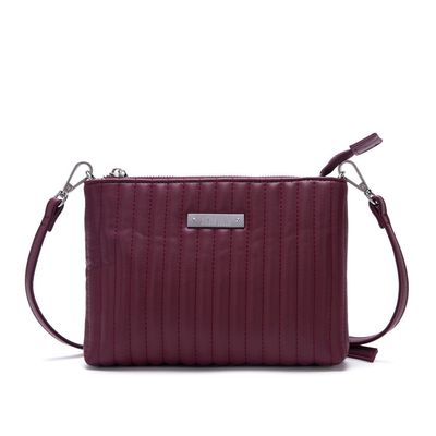 Bolsa Matelassê Vertical Dourado Vinho