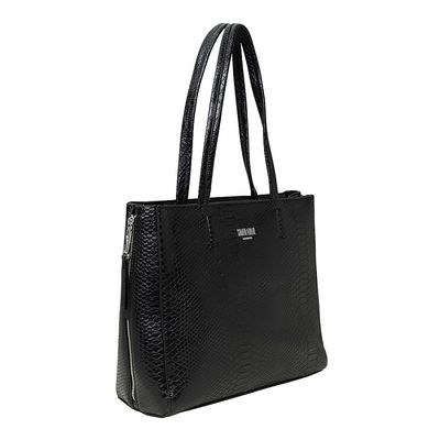 Bolsa Shopper  Cobra Zíper Lateral Preta