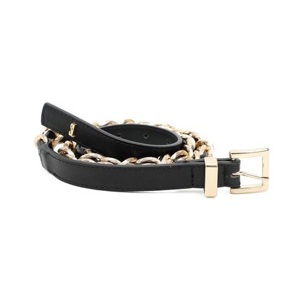 Cinto Corrente Preto e Dourado