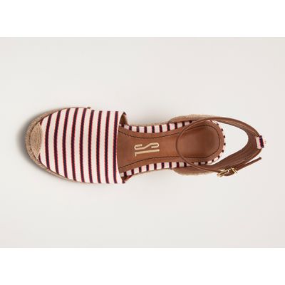 espadrille Listrada Azul e Vermelho