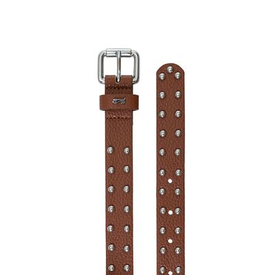 Cinto Croco Caramelo Sl Tachas Prata