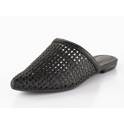 Mule Tresse Bico Fino Preto
