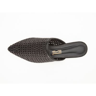 Mule Tresse Bico Fino Preto