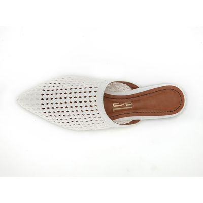 Mule Tresse Bico Fino Branco