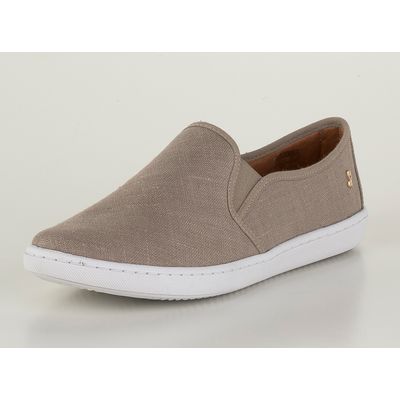 Tênis Slip On Linho Bege