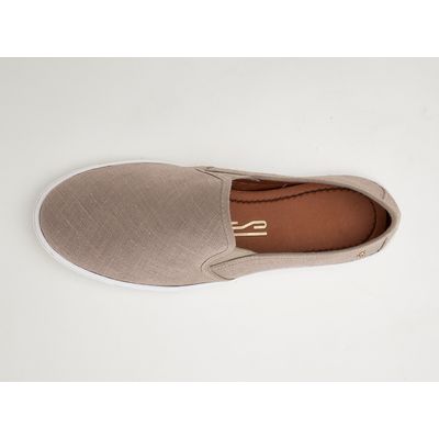 Tênis Slip On Linho Bege