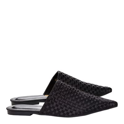 Mule Tressê Bico Fino Preto