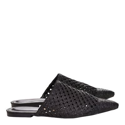 Mule Tressê Brilho Vazado Preto