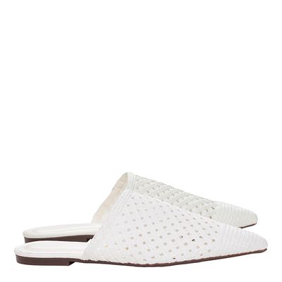 Mule Tressê Brilho Vazado Branco